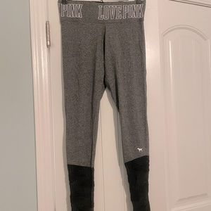 PINK Victoria Secret’s YOGA Leggings w/ Designed Mesh Bottom - Size Small